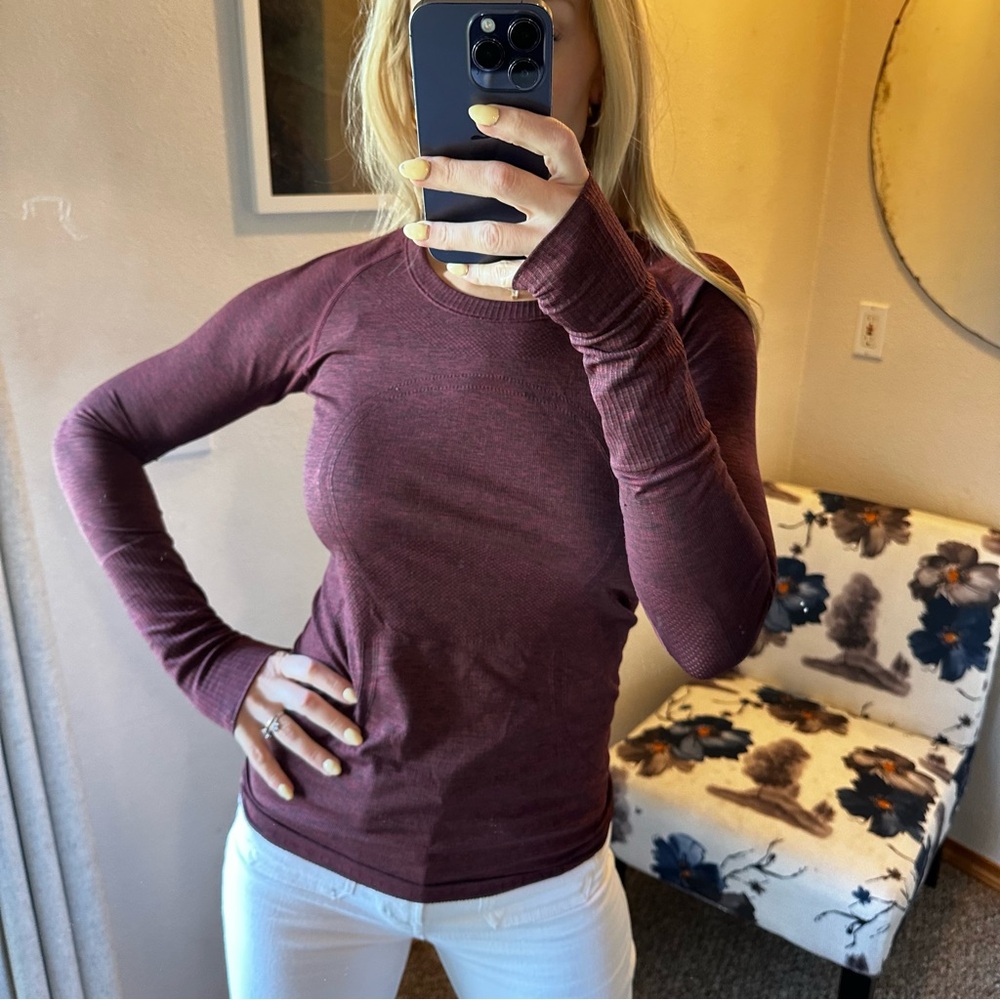 lululemon athletica Women's Long-Sleeve Crewneck Top - Wine